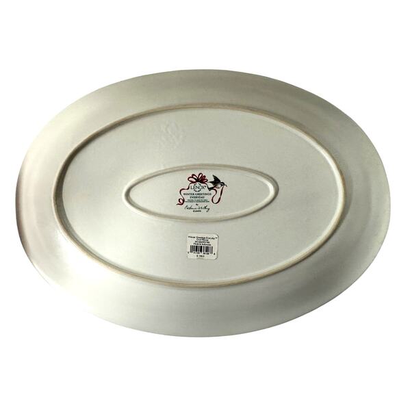 Lenox for the Holidays Winter Greetings Everyday Cardinal 16.5"Oval Platter-NEW! - Picture 4 of 7